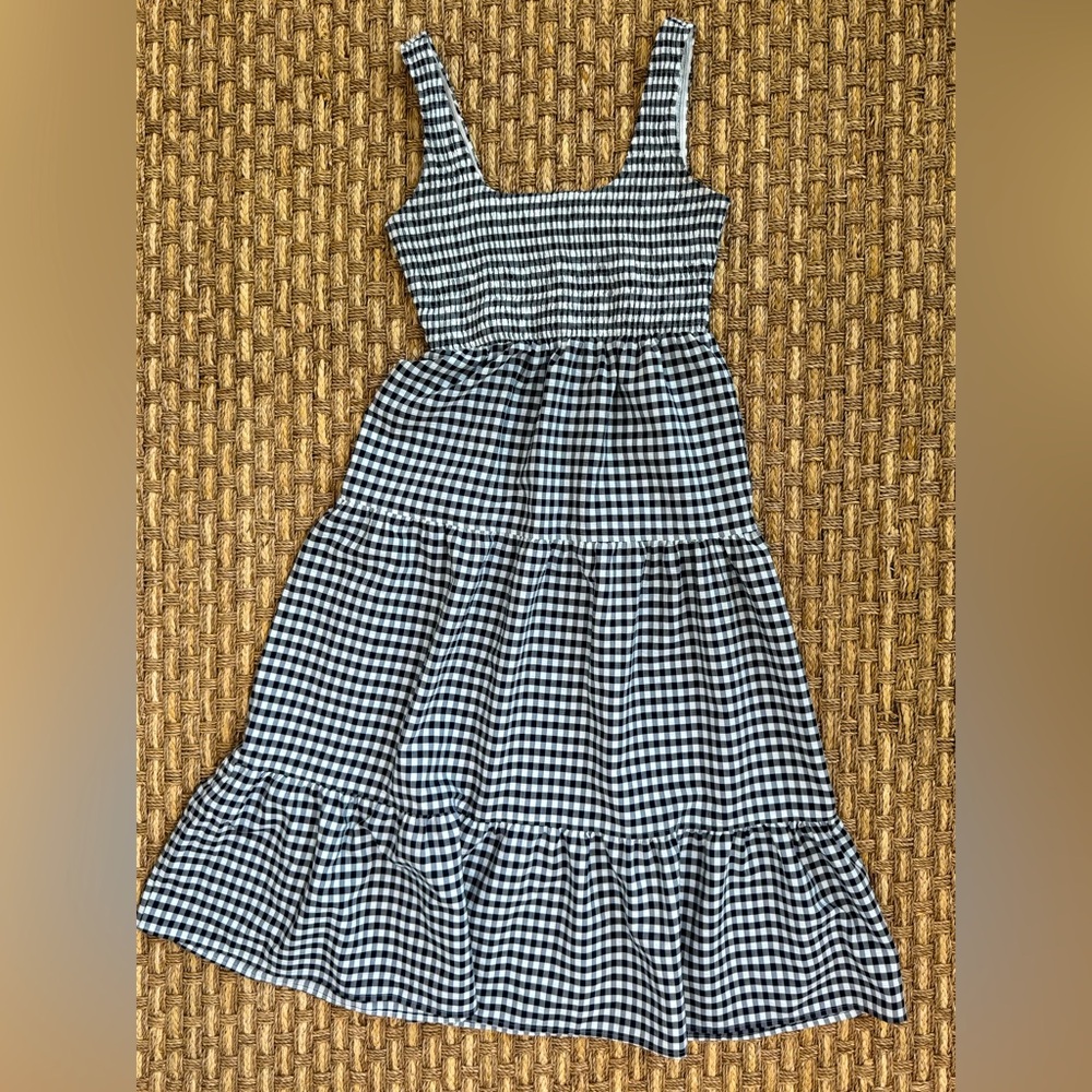 ON 34th Classic Navy and White Gingham Dress, Women’s Size S